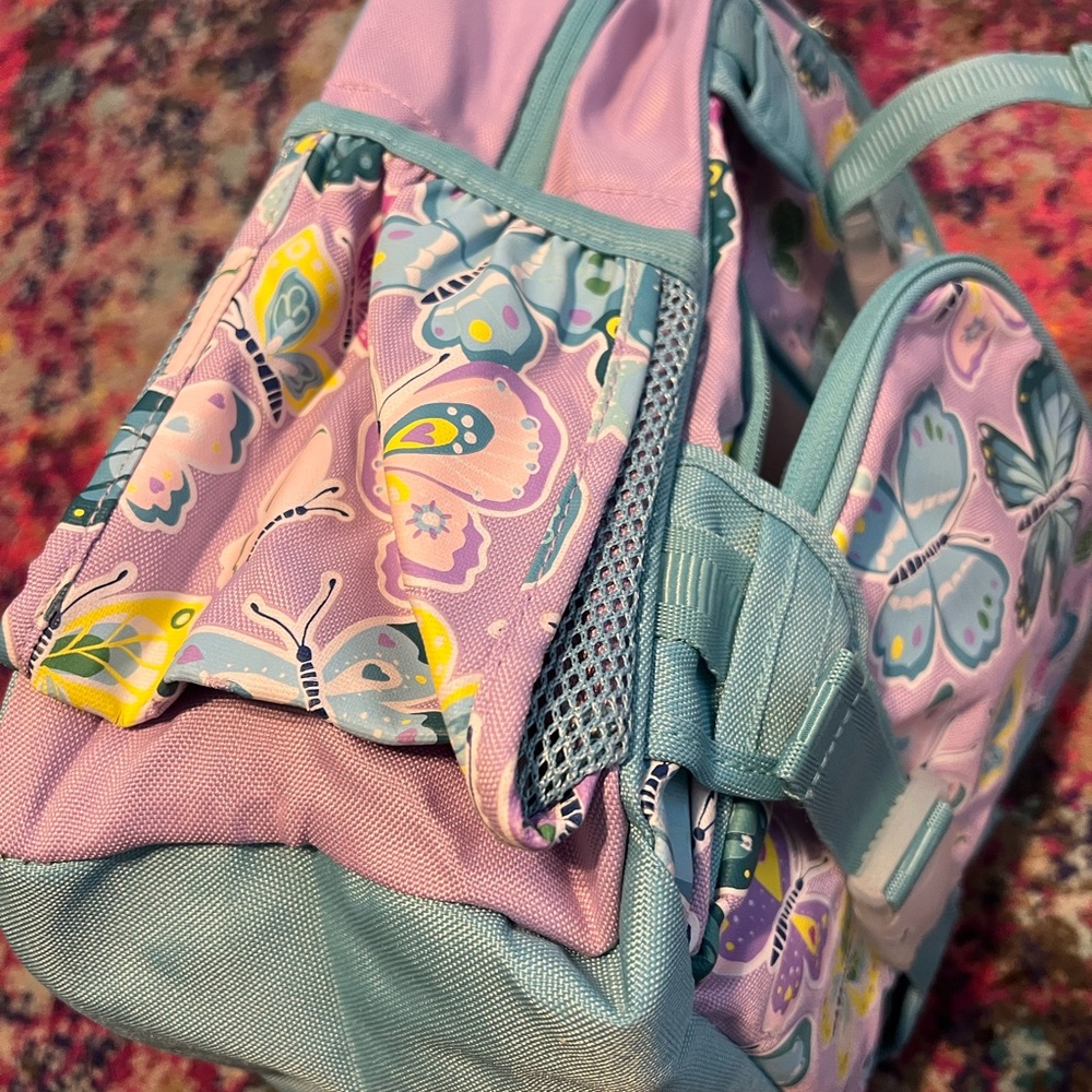 Pottery Barn Kids Butterfly Backpack in Pink and Blue Mackenzie small NWT glow - Picture 7 of 9